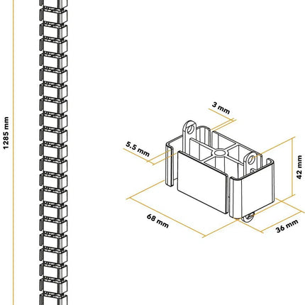 Organizér kabelů pro polohovací stoly