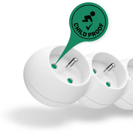 Prodlužovací kabel 230V, 6 zásuvek, bílý