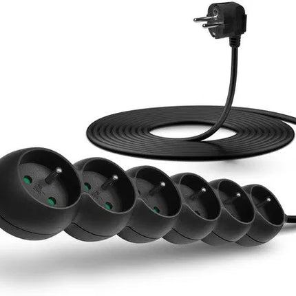 Prodlužovací kabel 230V, 6 zásuvek, bílý